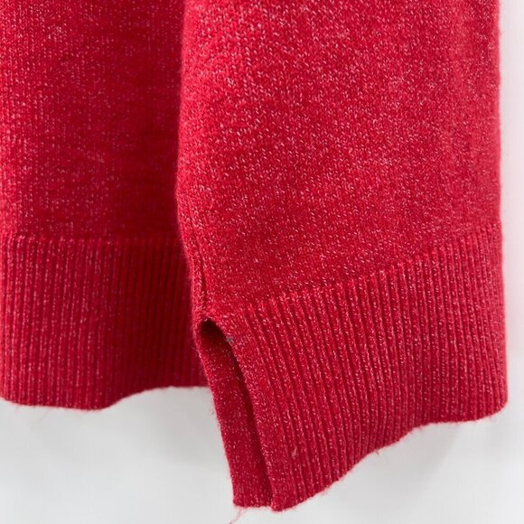 COPY - Loft Women's Wool Blend Long Sleeve Hoodie Red Sweater Size M NWT - Picture 4 of 7